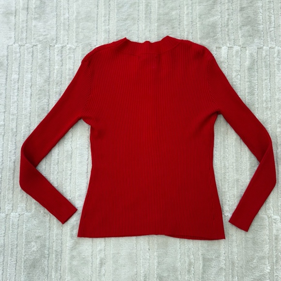 Alberto Makali Red Ribbed Full Zip Sweater Size Large - Picture 6 of 6
